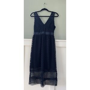 Abercrombie & Fitch  Navy Crochet Midi Dress Women's  XS Stunning Lace‎